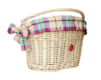 wicker bike basket with lid