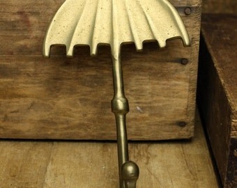 Vintage Brass umbrella Hook. Item 448