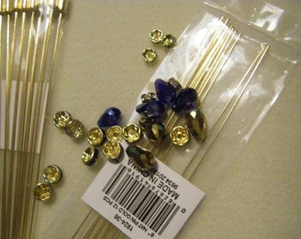 package of 12 six inch gold tone hat pin blanks