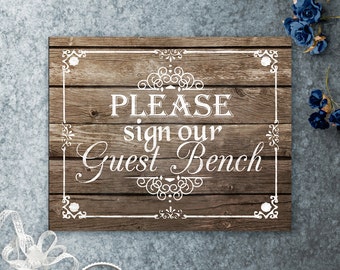 Guest bench sign | Etsy