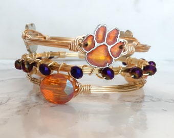 Clemson Tigers College Football Bangle Set // College Football // Game Day //