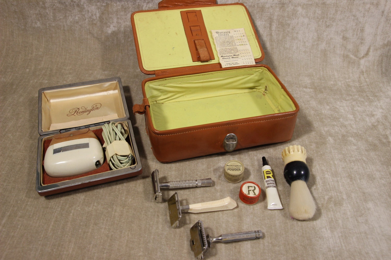 vintage leather shaving kit