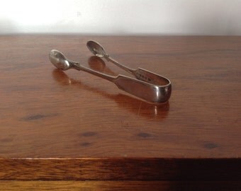 Vintage Silver Plated Sugar Tongs. Hallmarked.1940's.