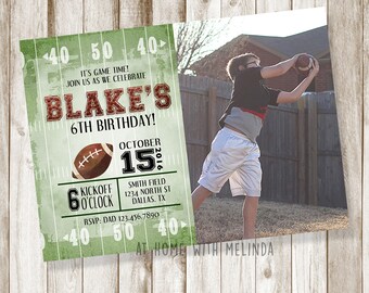 Football Birthday Invitation, Football photo invite, Football party, Boys birthday, Birthday Party, Football, 5x7 DIGITAL FILE ONLY