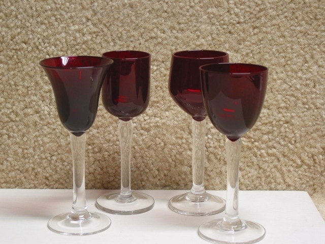 Vintage Cherry/Shot Stem Glasses Set of Four