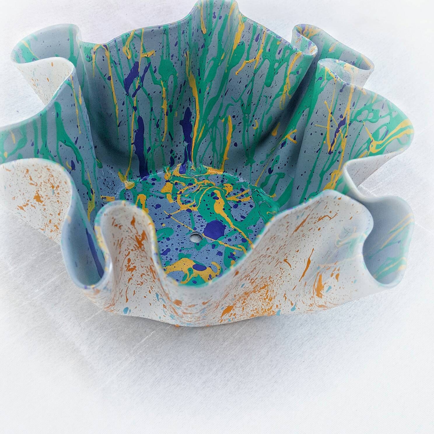 Painted Record bowl mixed media vinyl record bowl painted