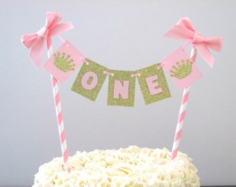 Pink Gold Princess Cake Topper Princess First Birthday Princess Party Pink Gold Decorations Pink Gold Princess Party First Princess Party