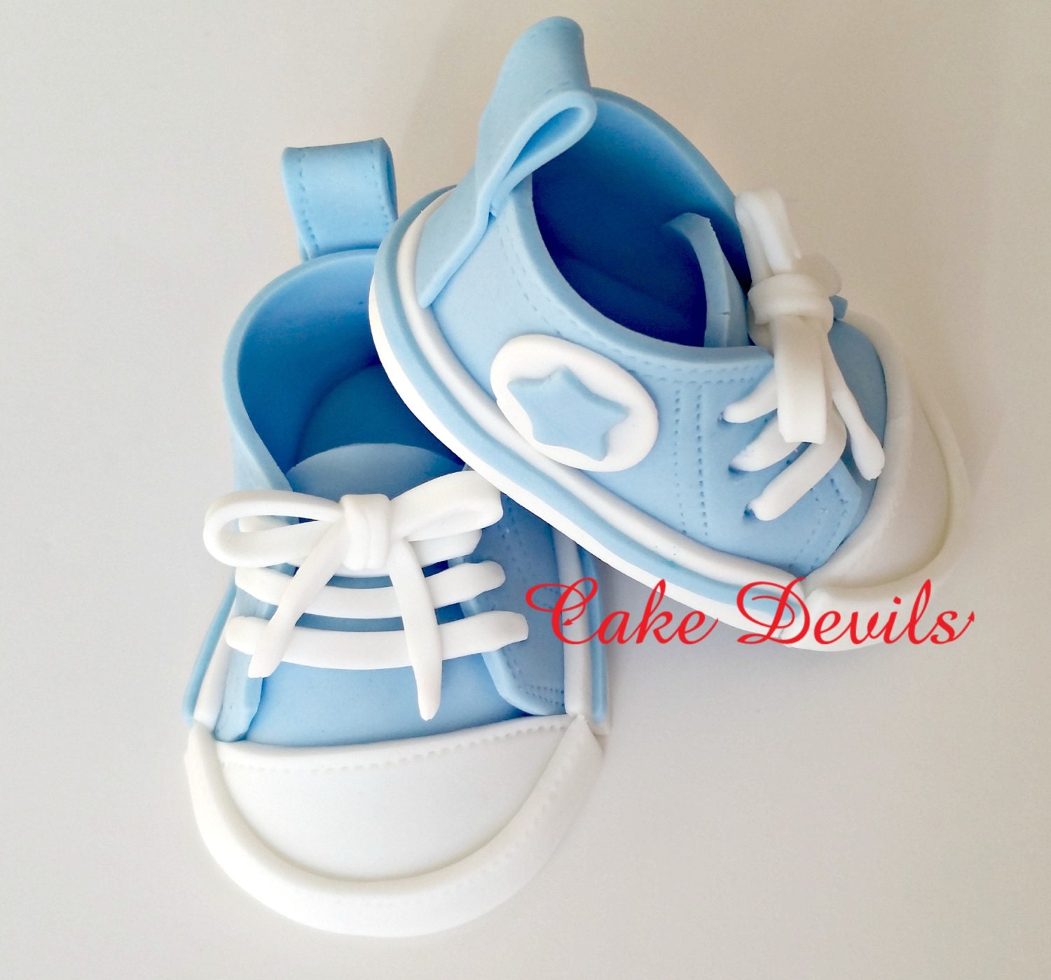 Fondant Baby Sneakers Baby Shower Handmade Cake Topper