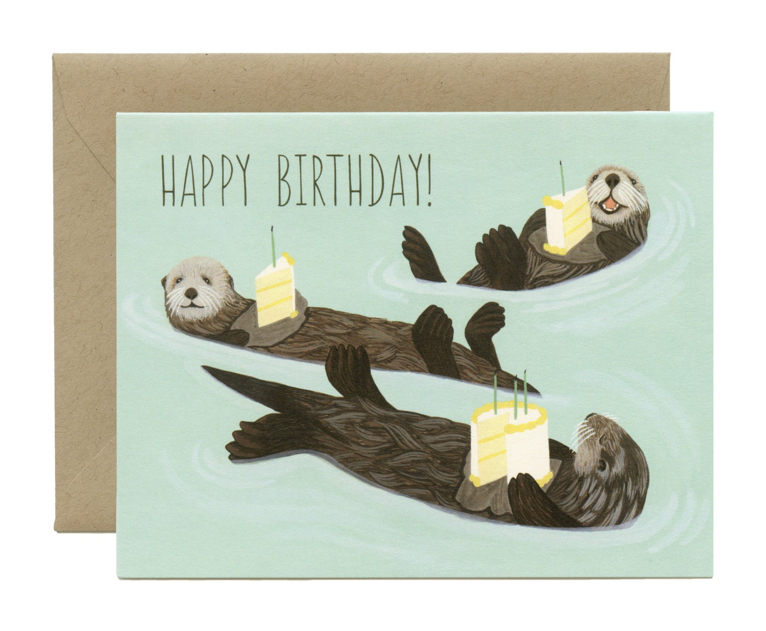 Sea Otters Birthday Card Happy Birthday ID: