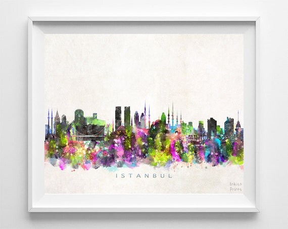 istanbul skyline print turkey print istanbul by inkistprints istanbul skyline print turkey print istanbul by inkistprints