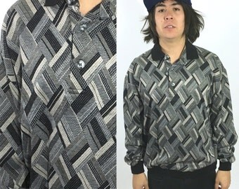 vintage dress shirt 80's Italian Sweater Cosby Sweater 1990s 1980s Vintage size XL