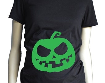 GLOW in the DARK Pumpkin Maternity Shirt, Halloween Maternity T Shirt, Pregnancy Announcement, Halloween Costume