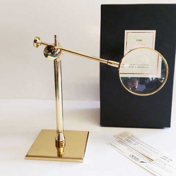 Solid Brass Magnifying Glass on Stand
