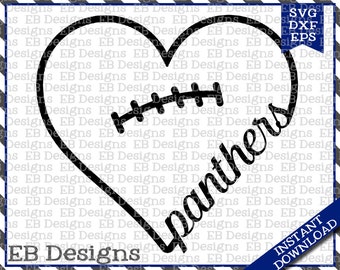 Panthers Football Love SVG DXF EPS Cutting Machine Files Silhouette Cameo Cricut Valentine Vinyl Cut File Valentine Vector svg file