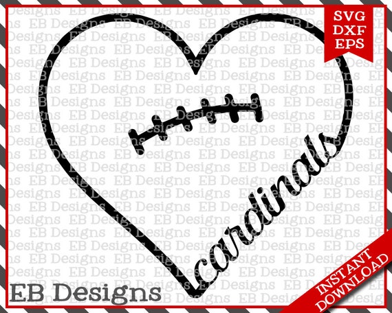 Download Cardinals Football Love SVG DXF EPS Cutting Machine Files