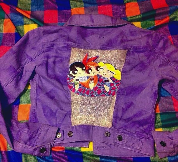 Powerpuff Girls denim jacket by TheUnicornEmporium on Etsy