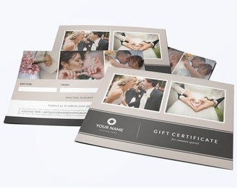 Photography Gift Certificate Template 004 for Photoshop 5 x 7 - Photographer Template - Photography Template