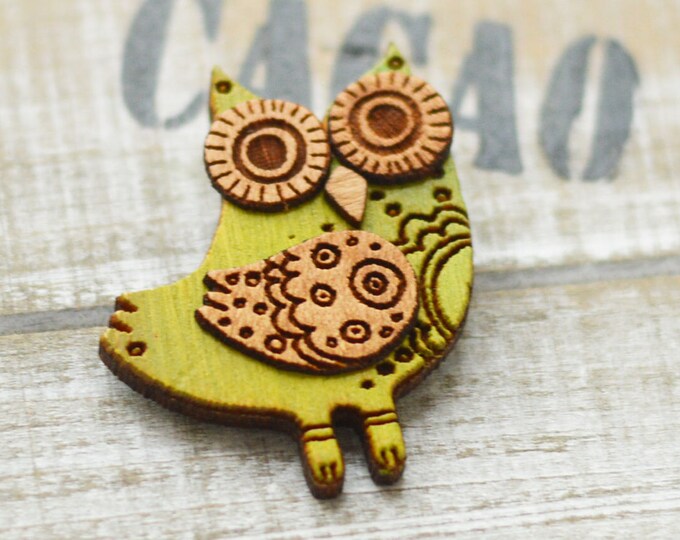 Bohemian Owl // Wooden brooch is covered with ECO paint // Laser Cut // 2016 Best Trends // Fresh Gifts //