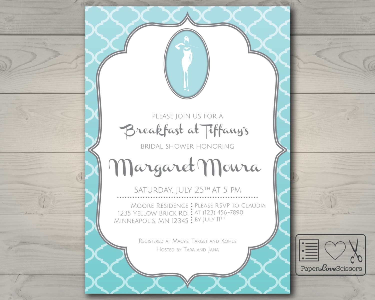 Printable Breakfast at Tiffany's Invitation by PaperLoveScissors