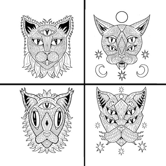 Adult Coloring  Pages  Best Cat  Lover Gift Stress  Relief  Good