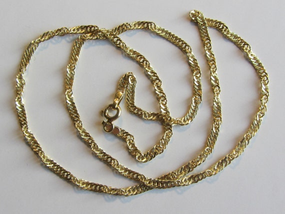 14k Gold Diamond Cut Twisted Link Chain Made in Italy 18