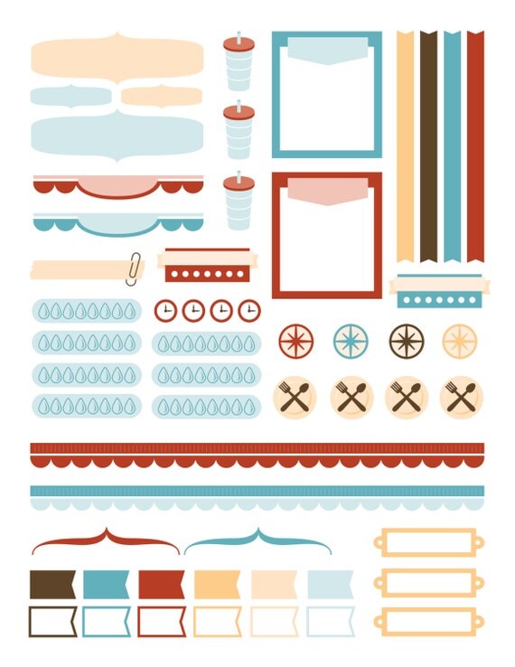 Bullet Journal Printable Stickers Planner Pages Digital
