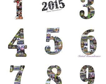 Number Photo Collage Huge 18" Greek Alphabet Letter Collage Birthday Anniversary Party Senior Night Jersey Number Graduation Fraternity