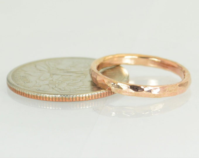 Super Thick Stackable 14k Rose Gold Filled Ring(s), Stack Ring, Rose Gold Ring, Hammered Ring, Thumb Ring, Alari, Stacking Ring, Simple Ring