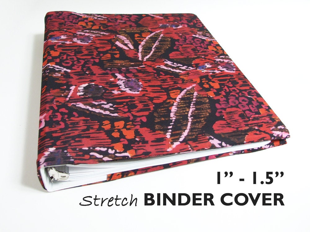 3 Ring Binder Cover Stretchable Fabric Binder Cover RED