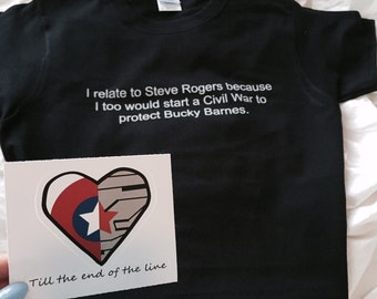 I relate to Steve Rogers/Protect Bucky Barnes black T-Shirt