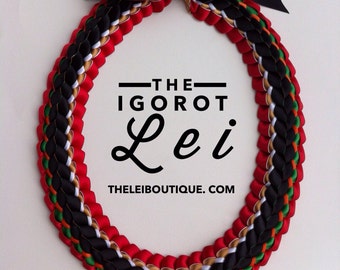 2017 Graduation Lei SALE 25% OFF! Igorot Philippines Lei Filipino (6 Colors) Double Braided Lei Handmade with Satin Ribbons