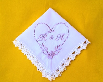 Valentines gift Heart Hankerchief Valentines Hankie Gift Idea Personalized hankerchief Wedding hankie Wedding Gift white handkerchiefs