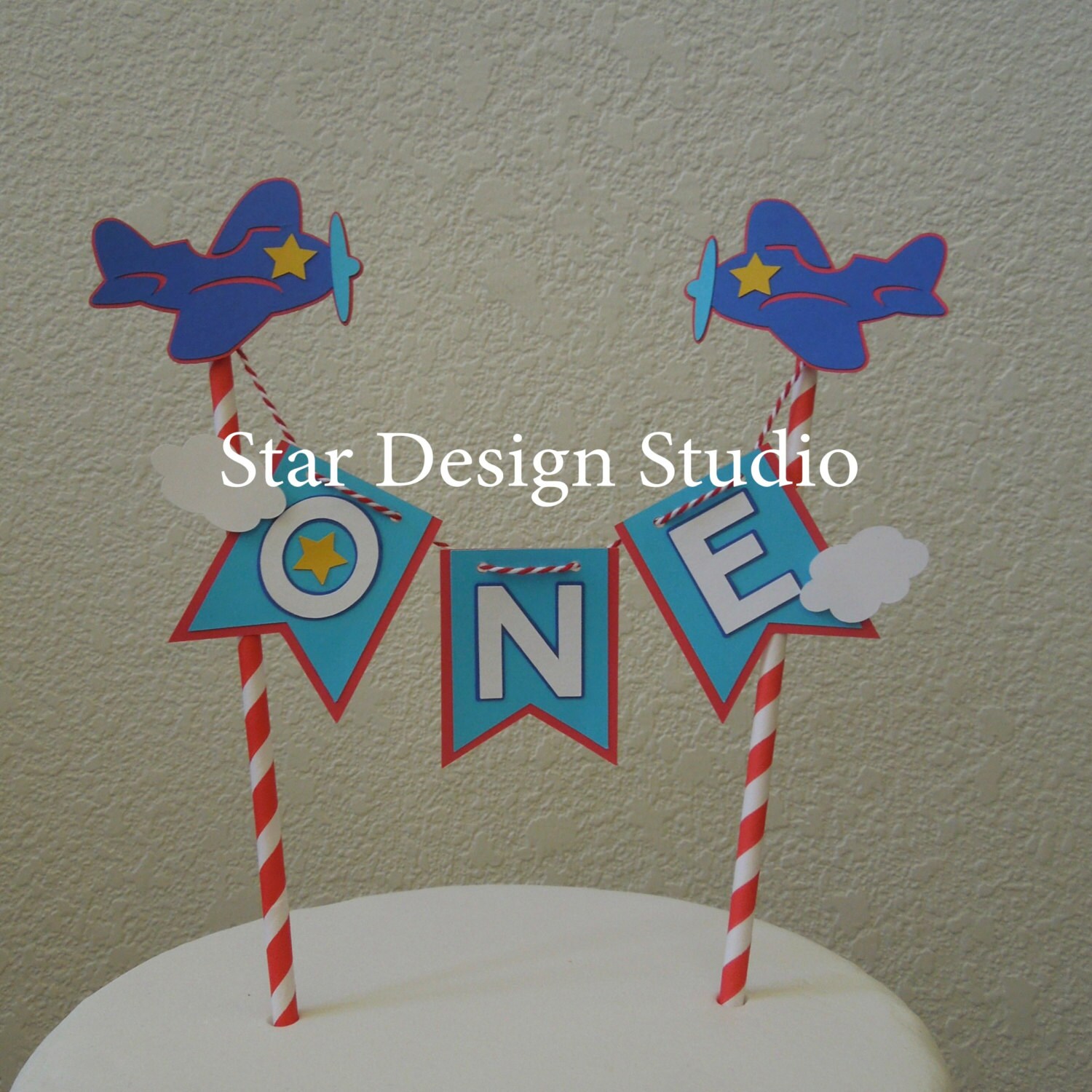 Airplane Cake Topper Birthday BuntingPlane cake topper Smash