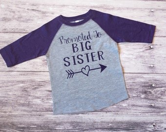 promoted to big sister shirt, pregnancy announcement shirt, soon to be big sister shirt, new baby announcement, big sister announcement