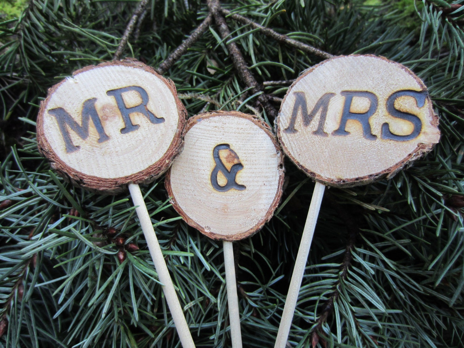 Mr And Mrs Rustic Cake Topper Rustic Wedding By Perryhillrustics