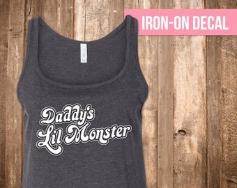 Harley Quinn Daddy's Lil Monster Iron-On Decal, T-Shirt Decal, Personalized Decal, Vinyl Decal, Decal, Laptop Decal, Phone Decal, Wall Decal