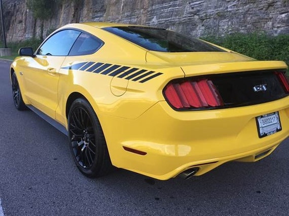 MUSTANG FADED Strobe Rear QUATER Stripe Decal Stripes Fit 2015