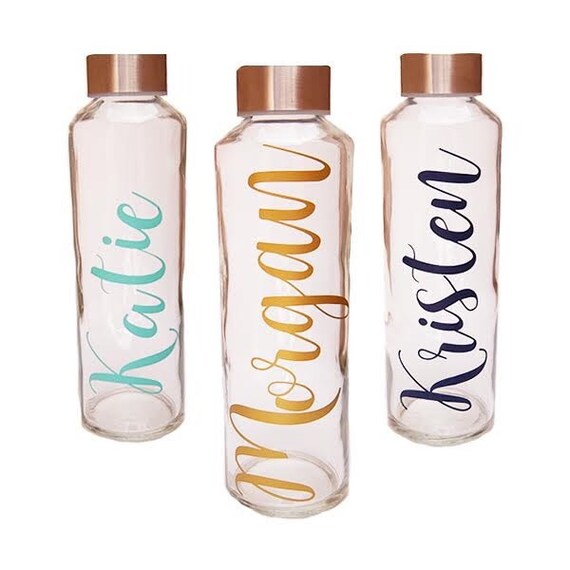 Glass Water Bottle Personalized Monogram 16 by TheOfficeChic