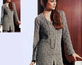 Mesdames automne cardigan crochet gris / custom