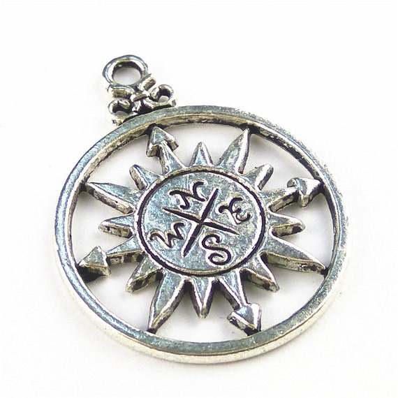 Items similar to 10pcs 36x28mm Compass Charm Findings A on Etsy