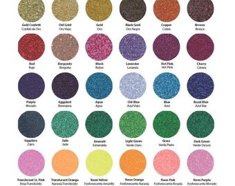 Siser Glitter HEAT TRANSFER vinyl sheet 6.5" x 12" glitter colors- Iron On T-Shirt Wedding DIY