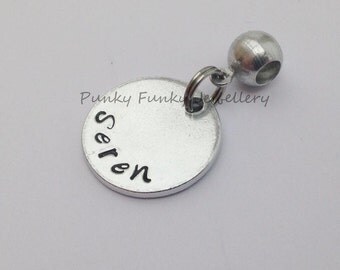 Personalised European charm - bead charm - charm to fit Pandora bracelet - name charm - gift for Mother - Mothers Day gift - New Mum