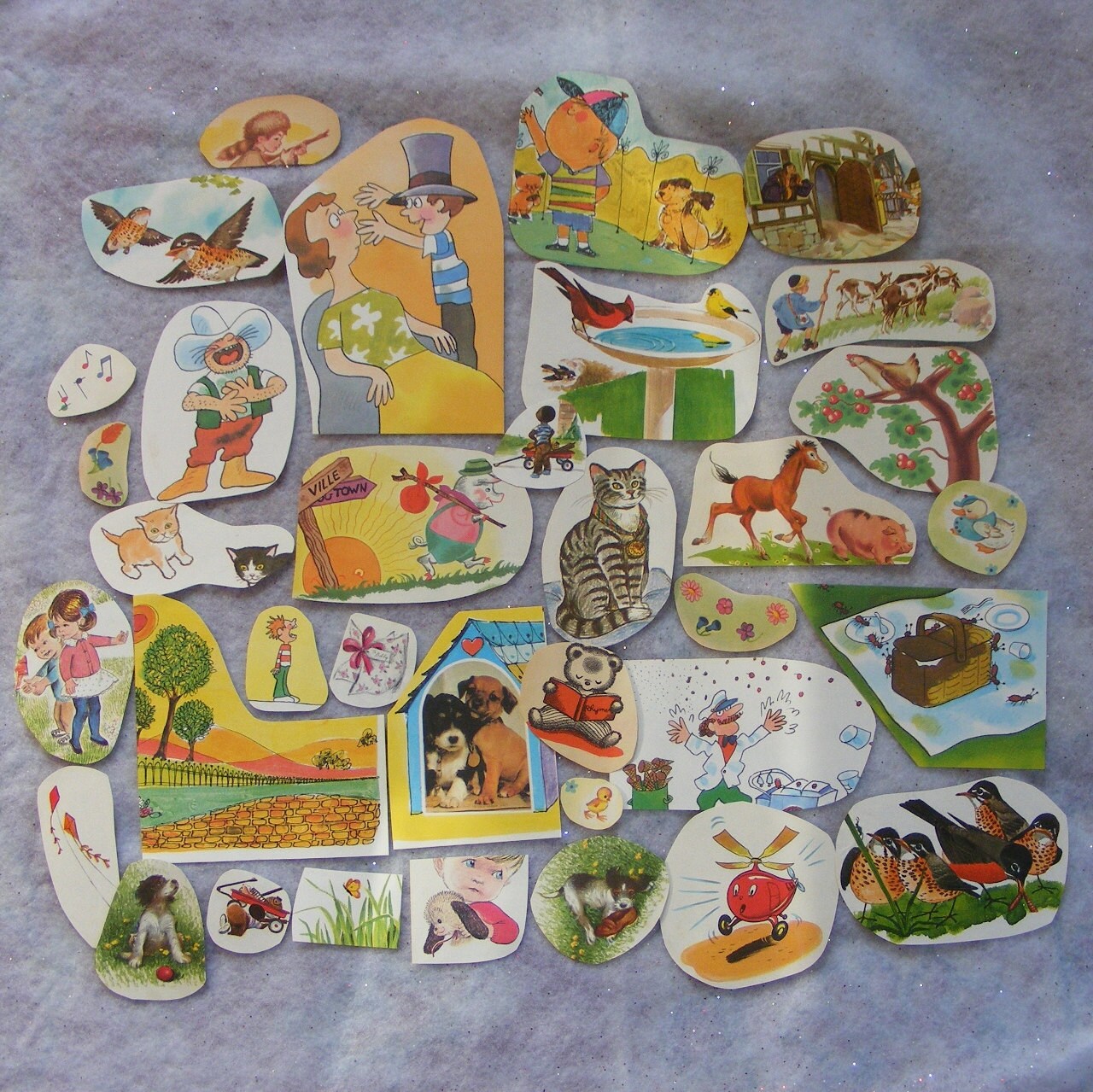 35 Children's Book Illustrations Animal Page Cut Outs for DIY Paper