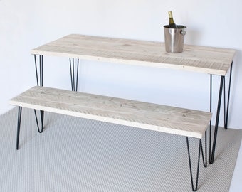 Items similar to Modern dining table with reclaimed wood top and Hairpin legs. 60\u0026quot; L x 30\u0026quot;W x 30 Items similar to Modern dining table with reclaimed wood top and Hairpin legs. 60\u0026quot; L x 30\u0026quot;W x 30