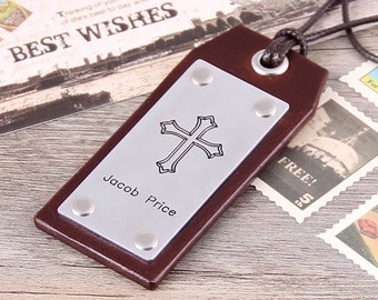 Personalized Leather Luggage Tag - Handmade Leather Travel Tag - Anniversary, Groomsmen, Wedding Luggage Tag