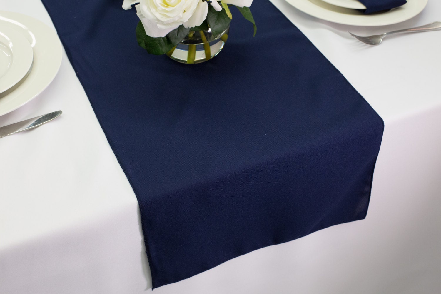 Navy Blue Table Runner Polyester Wedding Table Runners