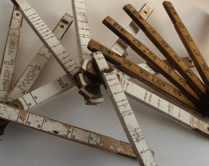 Vintage Folding Rulers, Instant Collection, Set of 3 Expandable Rulers