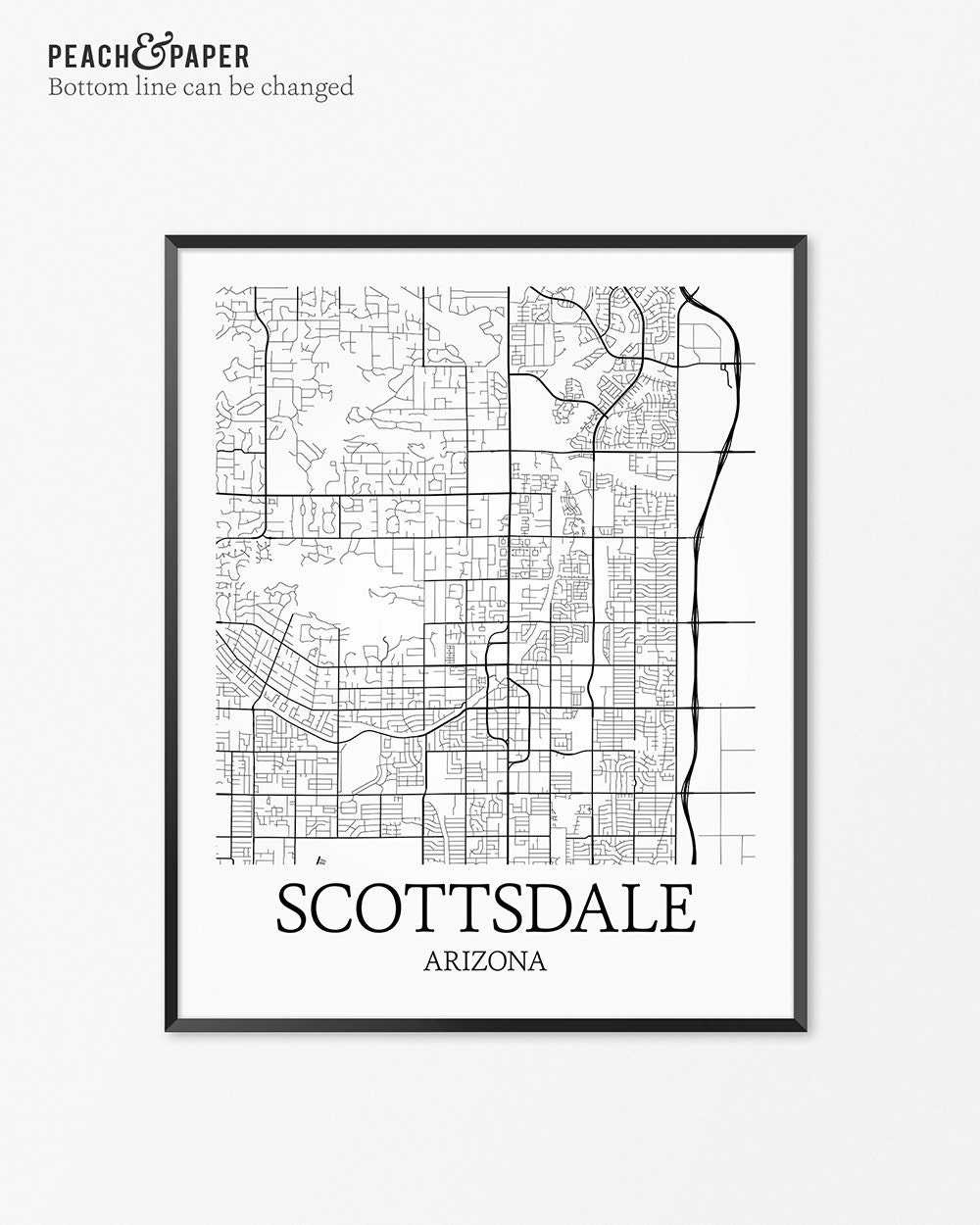 Scottsdale Map Art Print Scottsdale Poster Map of Scottsdale