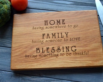 House Warming Custom Gift Home Family Blessing Cutting Board Chopping Decor Housewarming First New Home Gift for Dad Mom Wife Parents