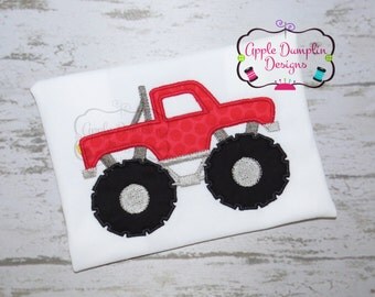 Monster Truck Applique Design, Machine Embroidery Design, Boy Applique, Boy Embroidery, Truck Embroidery, Race Car, 4x4, 5x7, 6x10, 8x8
